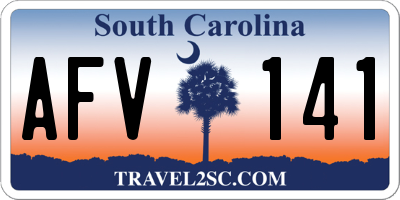 SC license plate AFV141