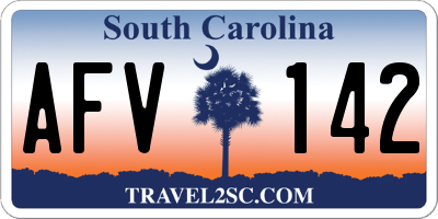 SC license plate AFV142