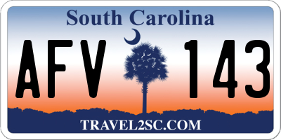 SC license plate AFV143