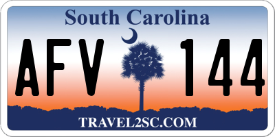 SC license plate AFV144
