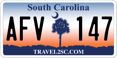 SC license plate AFV147