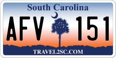 SC license plate AFV151
