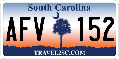 SC license plate AFV152