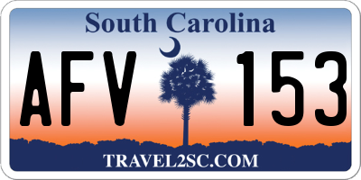 SC license plate AFV153