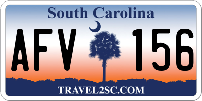 SC license plate AFV156