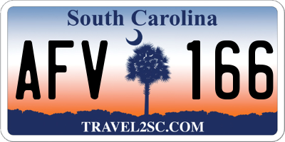 SC license plate AFV166