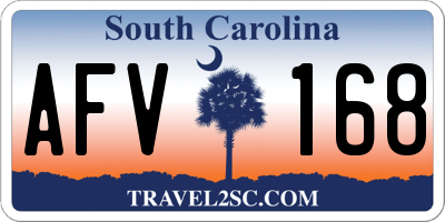 SC license plate AFV168