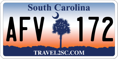 SC license plate AFV172