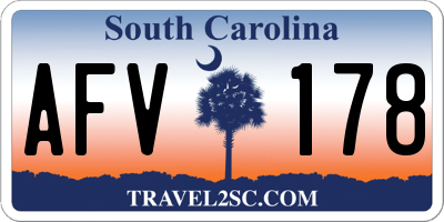 SC license plate AFV178