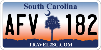 SC license plate AFV182