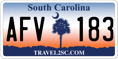 SC license plate AFV183