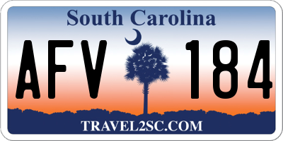 SC license plate AFV184