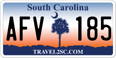 SC license plate AFV185