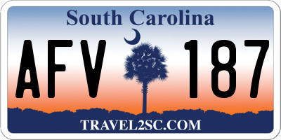 SC license plate AFV187