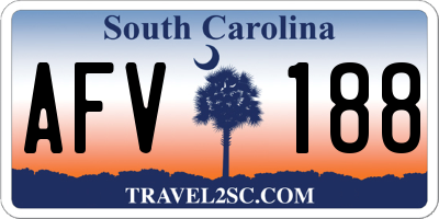 SC license plate AFV188