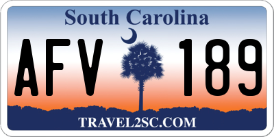 SC license plate AFV189