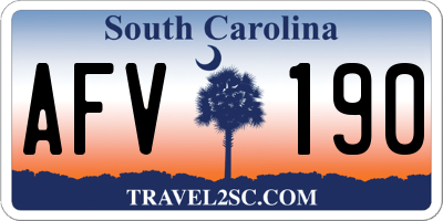 SC license plate AFV190