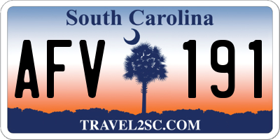 SC license plate AFV191