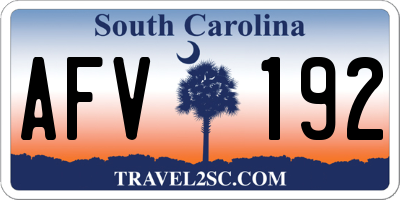 SC license plate AFV192