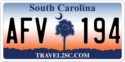 SC license plate AFV194