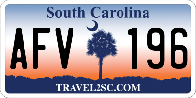 SC license plate AFV196