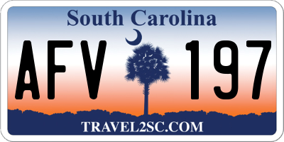 SC license plate AFV197