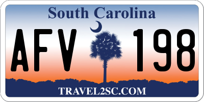 SC license plate AFV198