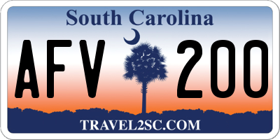 SC license plate AFV200