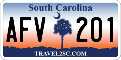 SC license plate AFV201