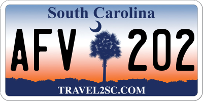 SC license plate AFV202