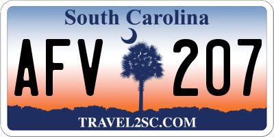 SC license plate AFV207