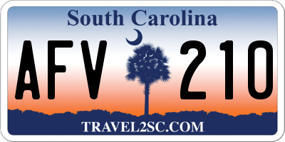 SC license plate AFV210