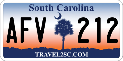 SC license plate AFV212
