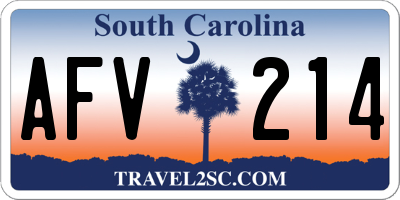 SC license plate AFV214