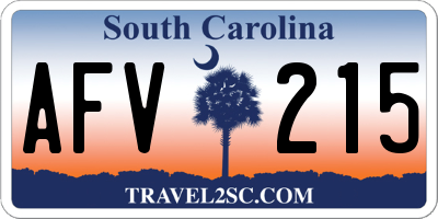 SC license plate AFV215