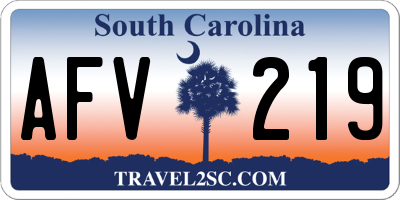SC license plate AFV219