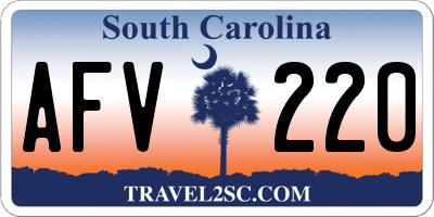 SC license plate AFV220