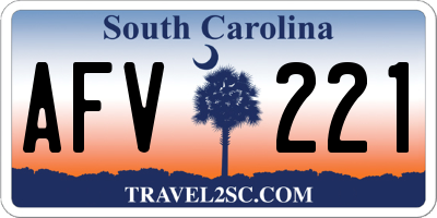 SC license plate AFV221
