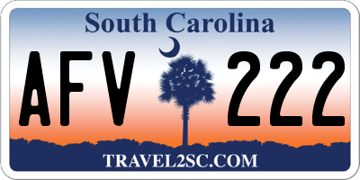SC license plate AFV222