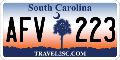 SC license plate AFV223