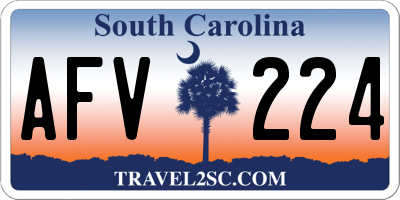 SC license plate AFV224