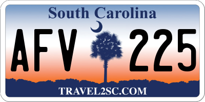 SC license plate AFV225