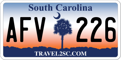SC license plate AFV226