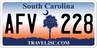 SC license plate AFV228