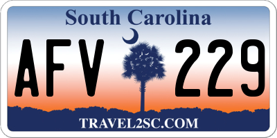 SC license plate AFV229