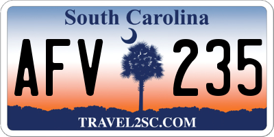 SC license plate AFV235