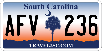 SC license plate AFV236
