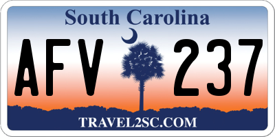 SC license plate AFV237