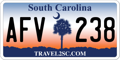 SC license plate AFV238