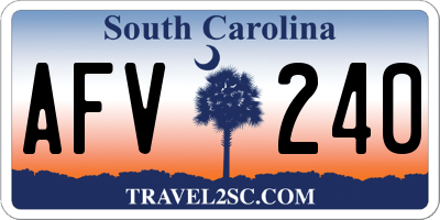 SC license plate AFV240